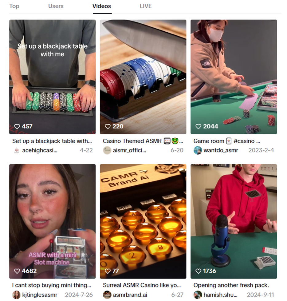 Skärmbild av casino-video