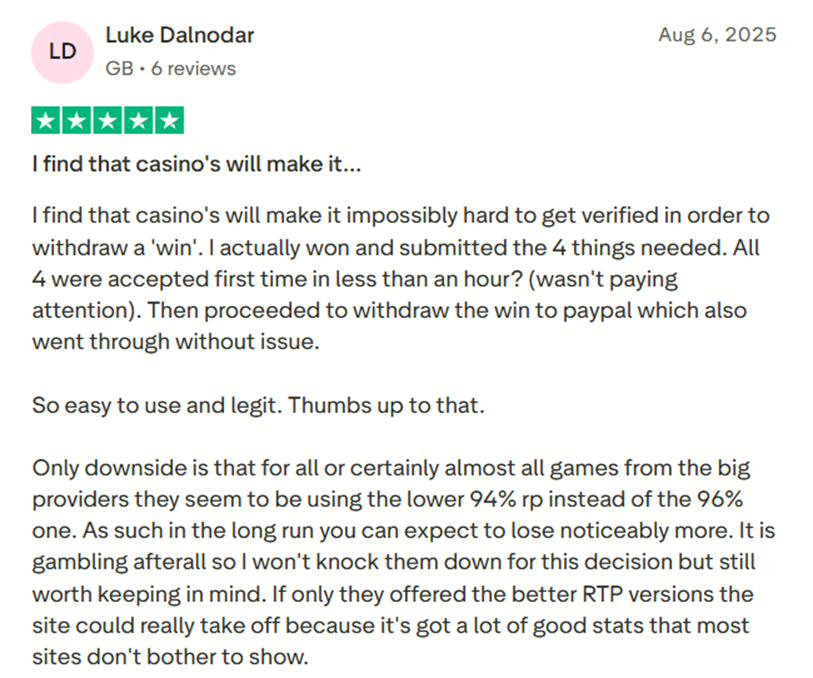 Casino Trustpilot recension
