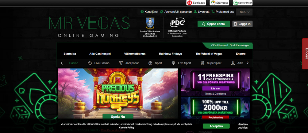 Mr Vegas casino hemsida