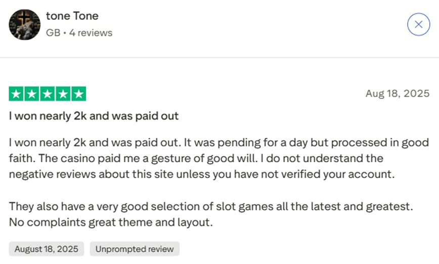 Casino utbetalning recension